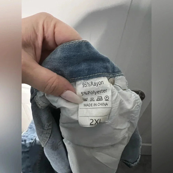 Unbranded | High  Waist A-Line Asymmetrical Jean Skirt | Size 2XL [121] - Picture 4 of 5